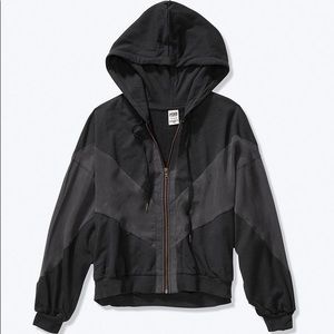 PINK Sport Slouchy Full Zip- Black